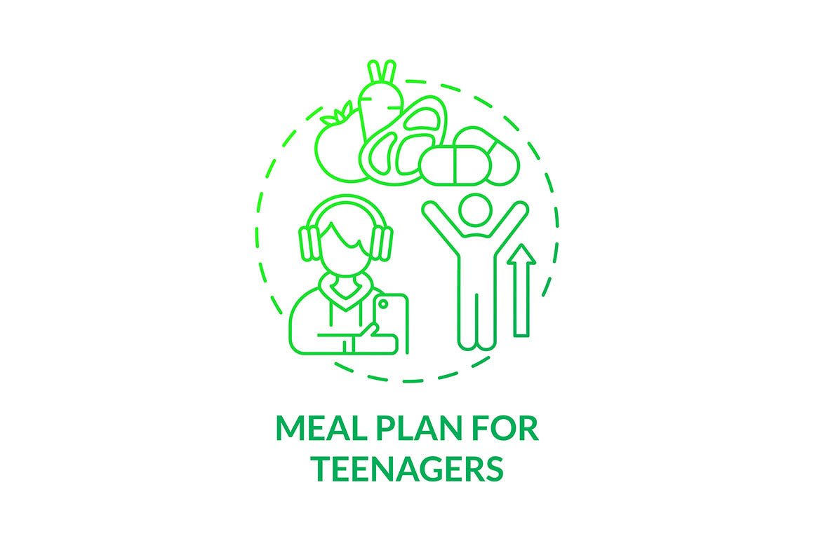 Meal plan related concept icons bundle