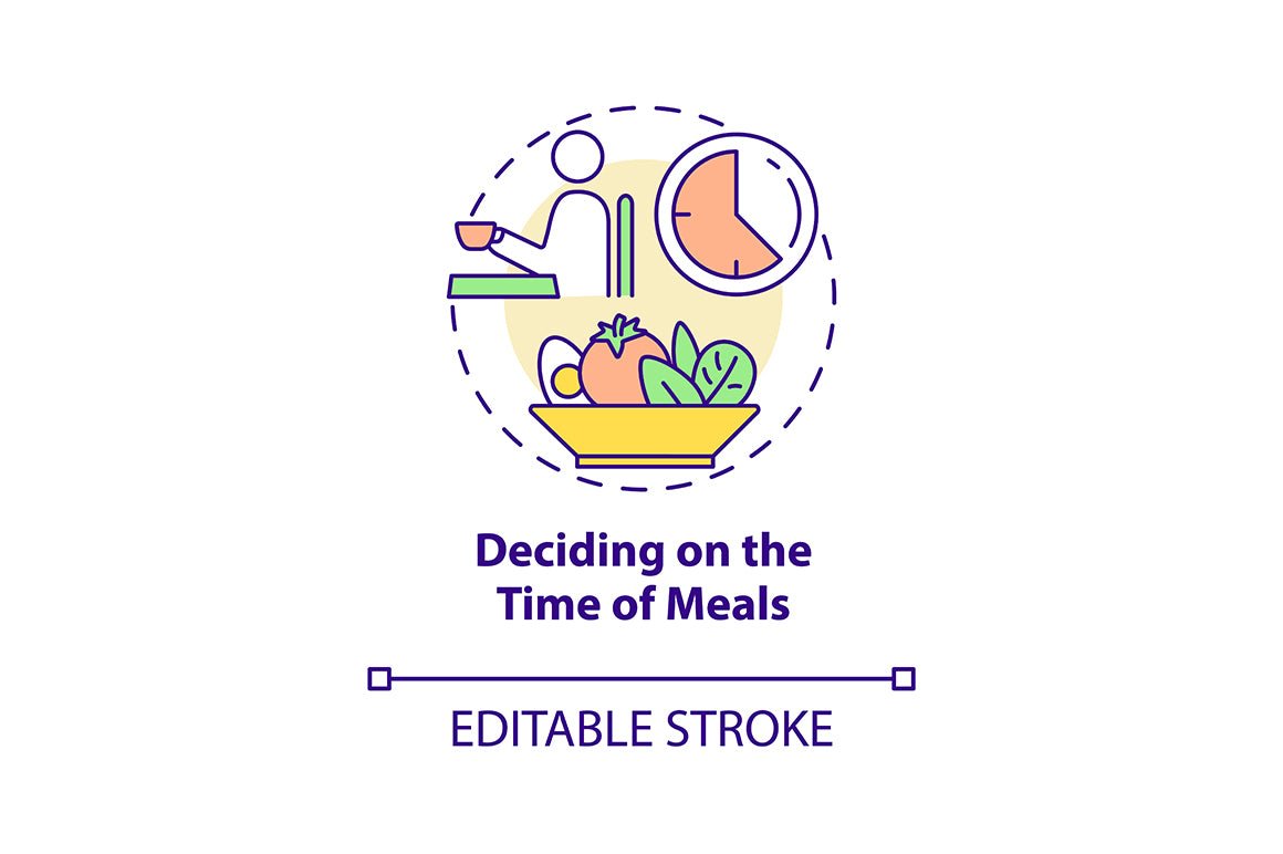 Meal plan related concept icons bundle
