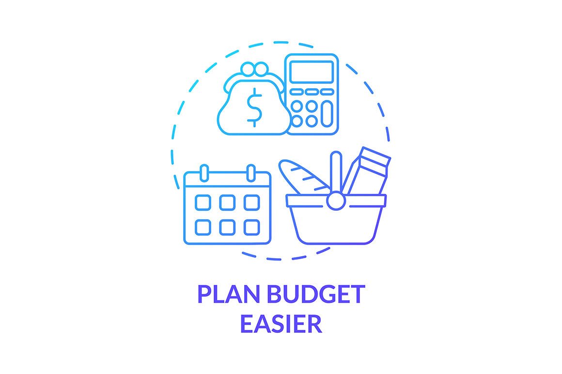 Meal plan related concept icons bundle