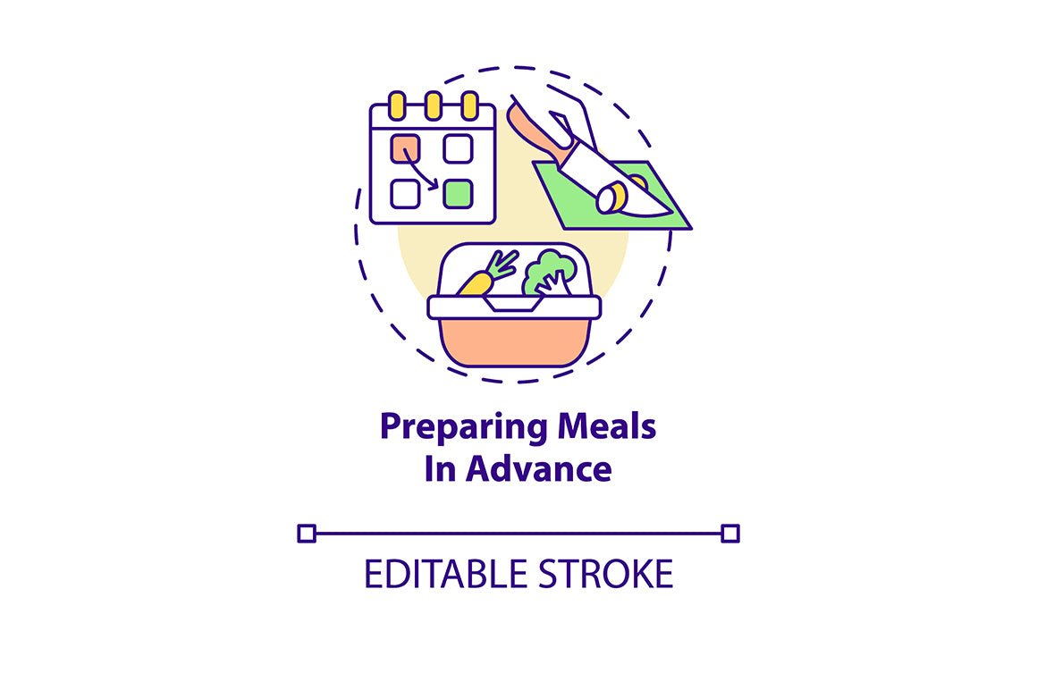 Meal plan related concept icons bundle