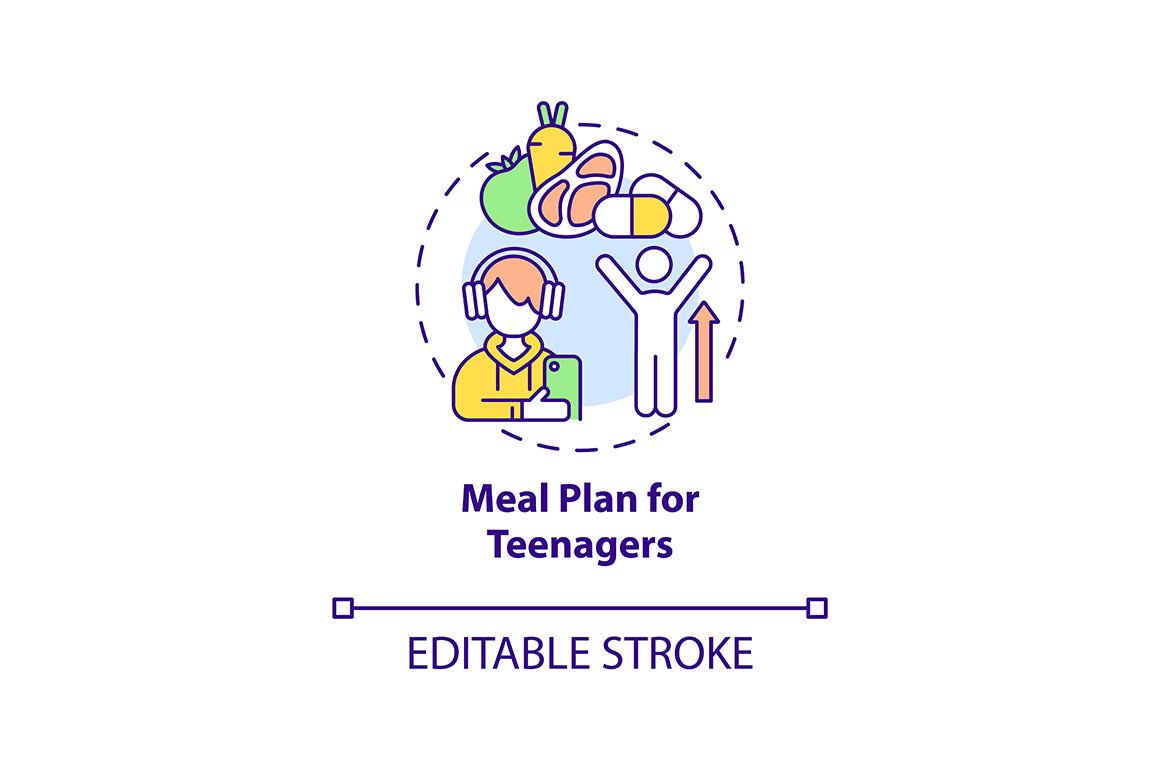 Meal plan related concept icons bundle