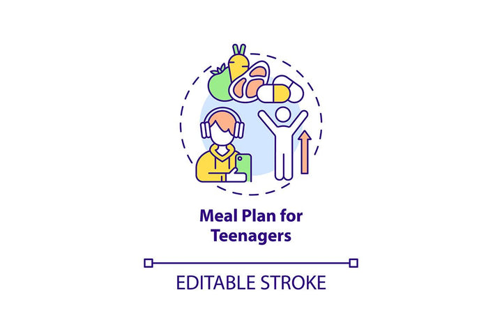 Meal plan related concept icons bundle