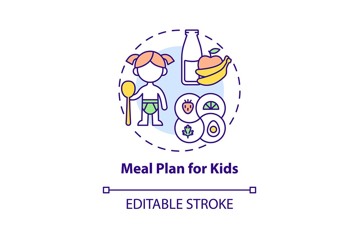 Meal plan related concept icons bundle