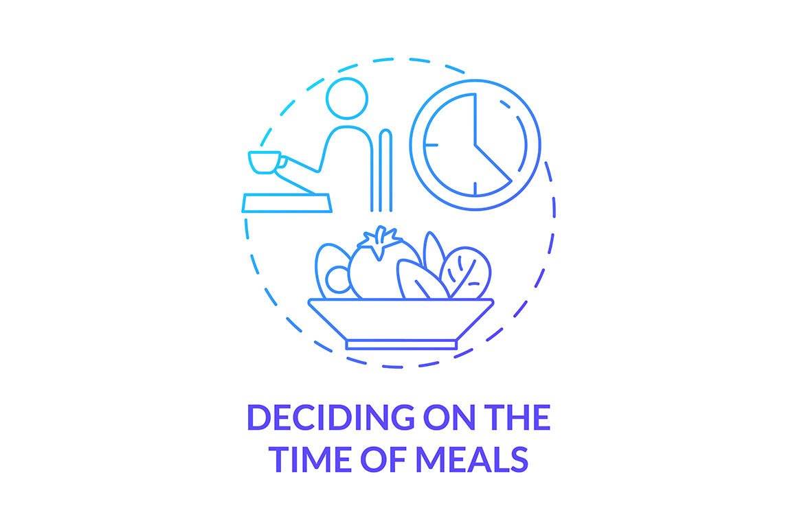 Meal plan related concept icons bundle