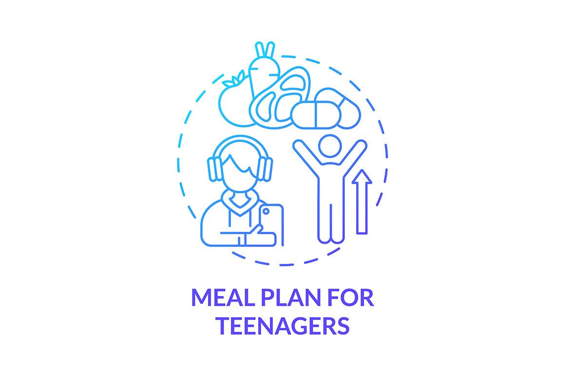 Meal plan related concept icons bundle