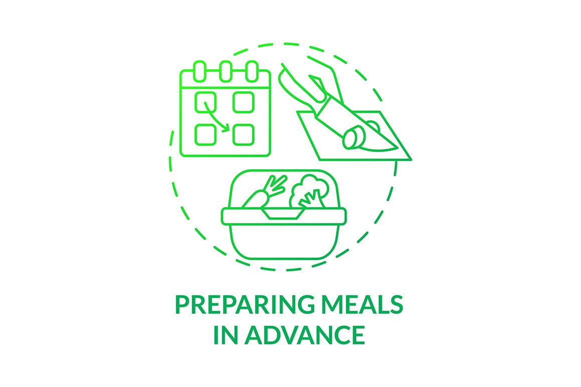 Meal plan related concept icons bundle