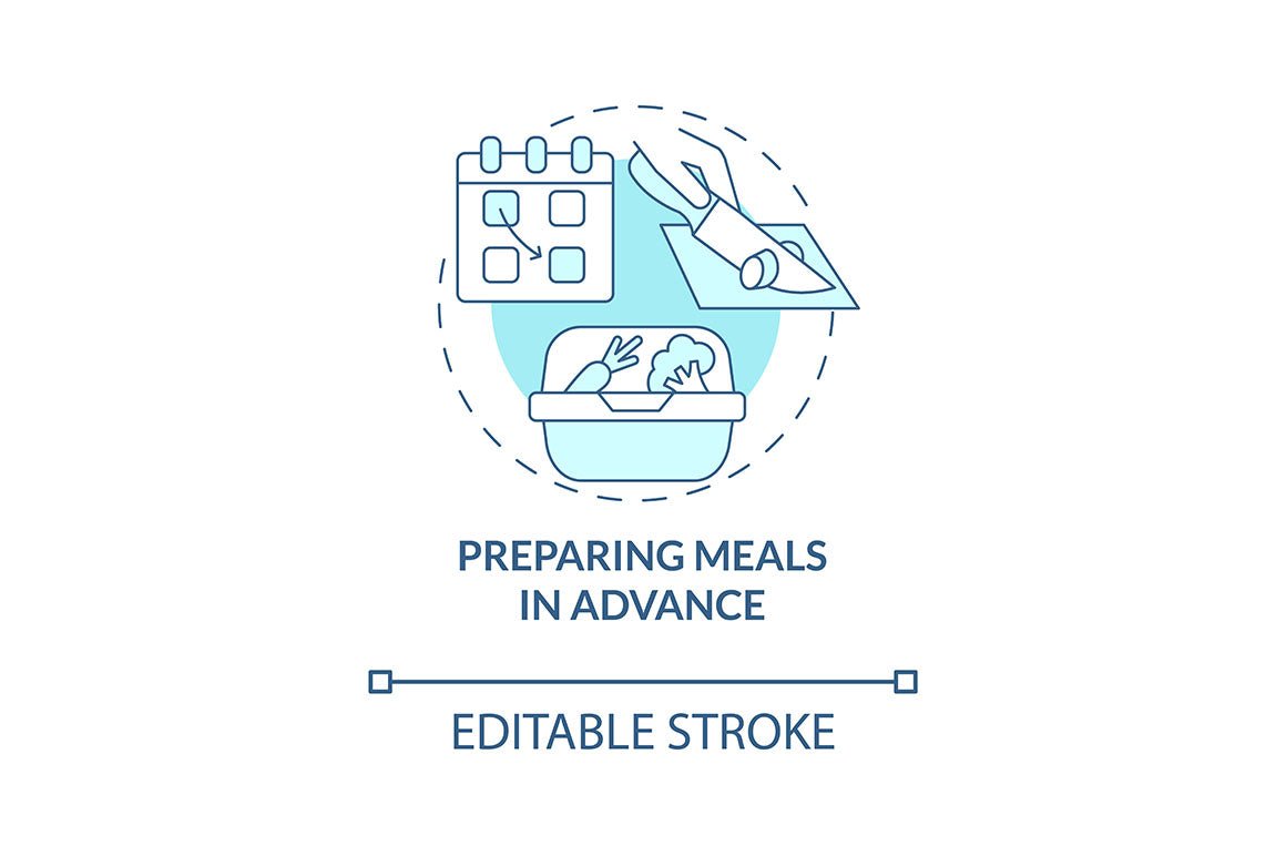 Meal plan related concept icons bundle