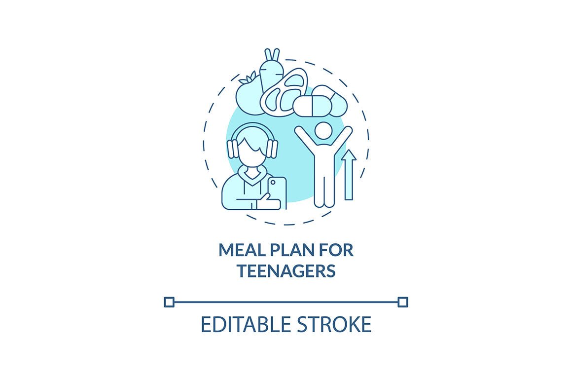 Meal plan related concept icons bundle