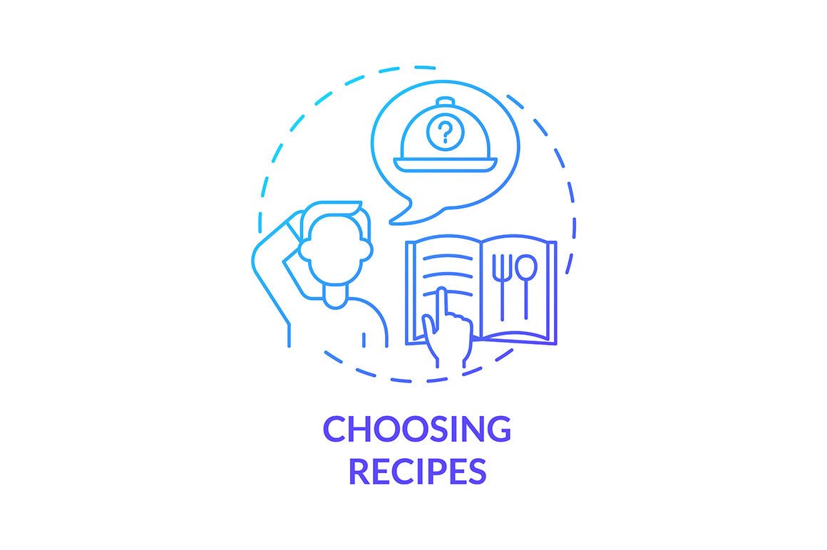 Meal plan related concept icons bundle