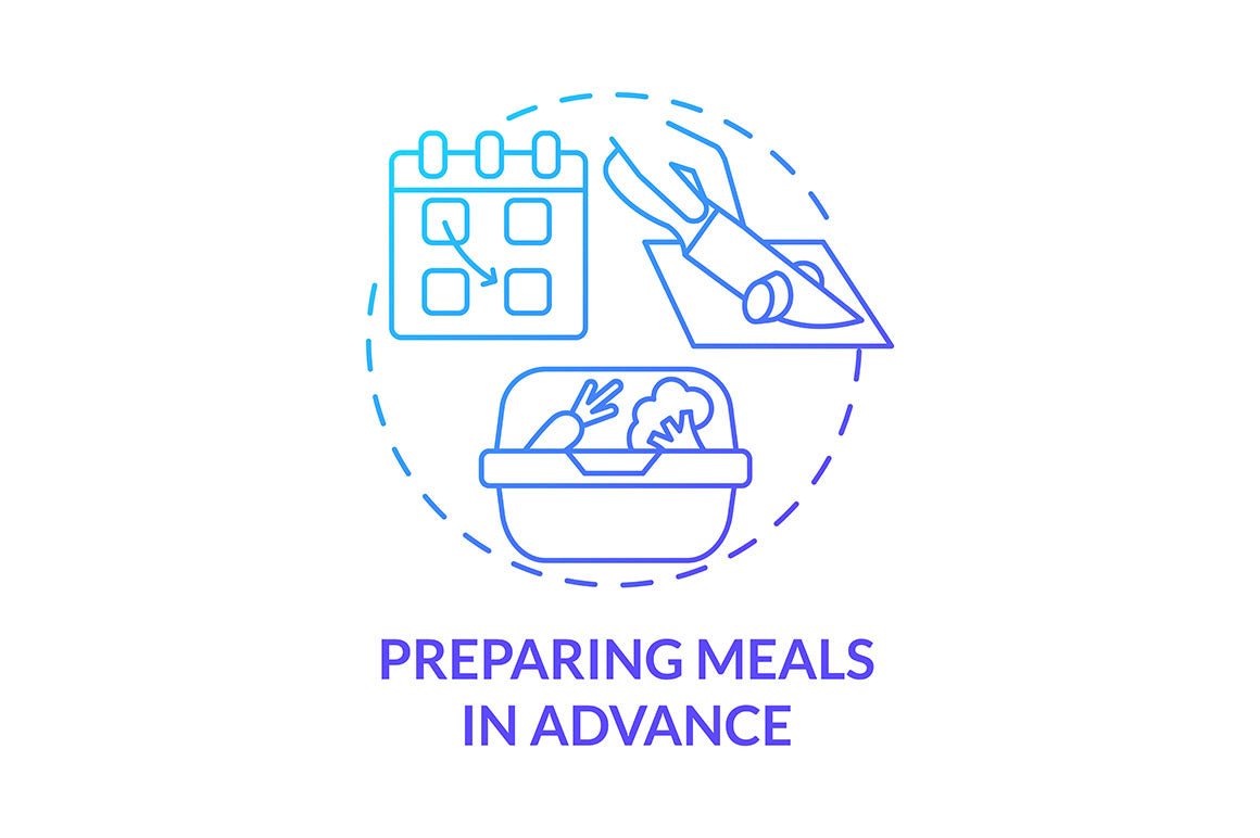 Meal plan related concept icons bundle