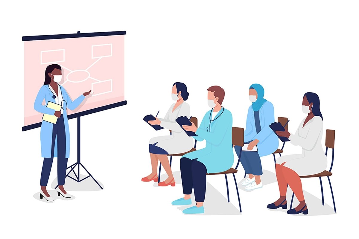 Medical consultation flat color vector character set