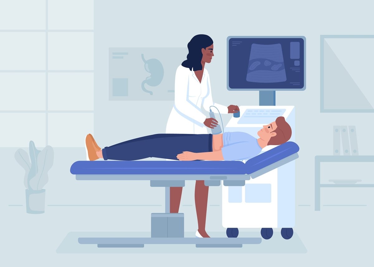 Medical examination and consultation flat color vector illustrations set