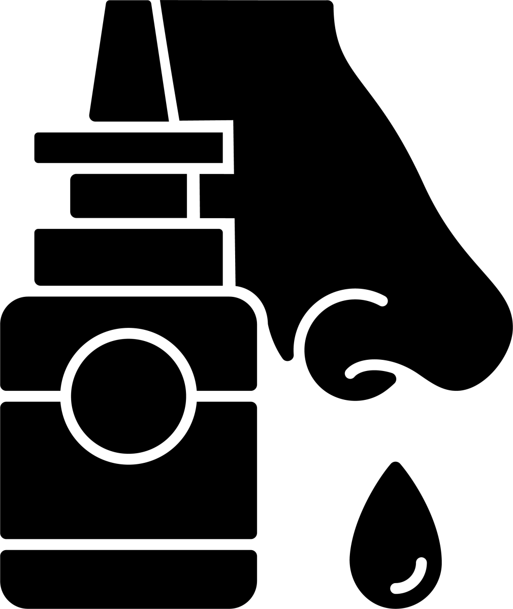 Medical treatment black glyph icons set on white space