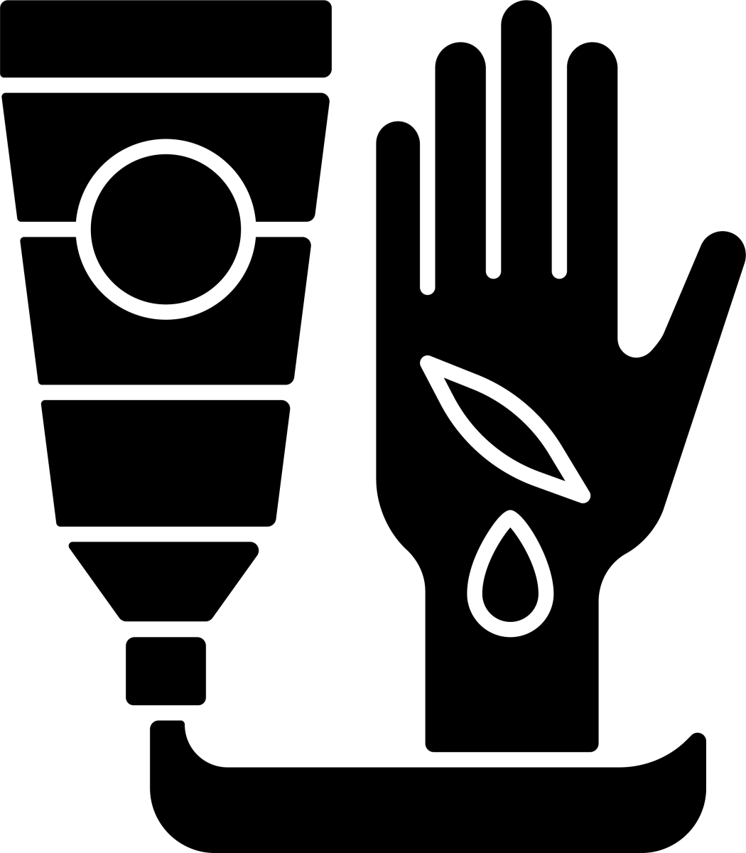 Medical treatment black glyph icons set on white space