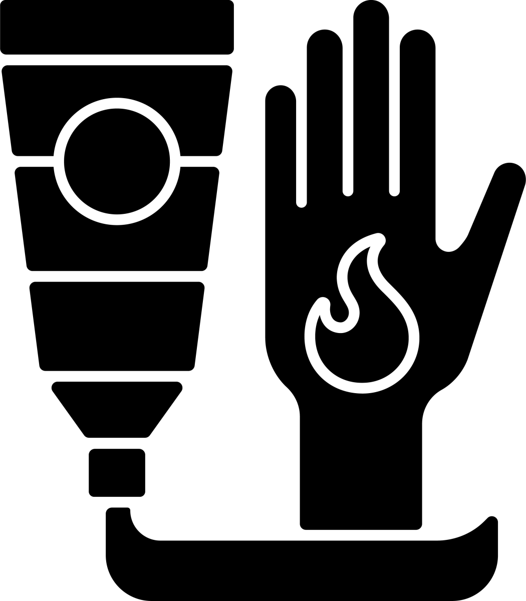 Medical treatment black glyph icons set on white space