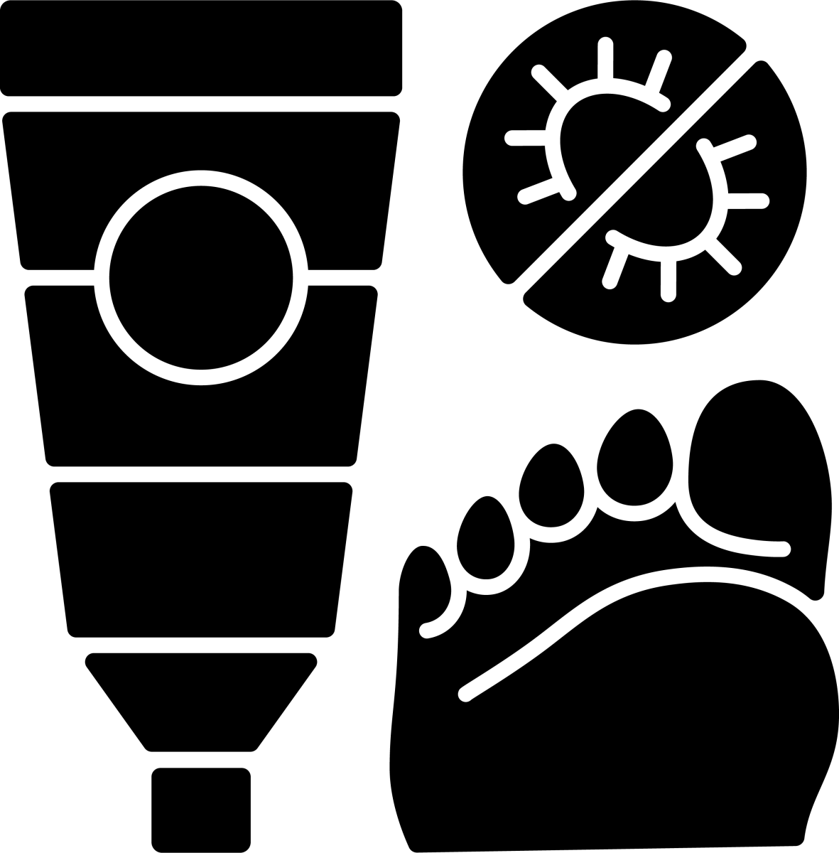Medical treatment black glyph icons set on white space