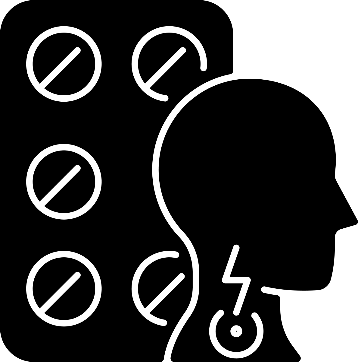 Medical treatment black glyph icons set on white space