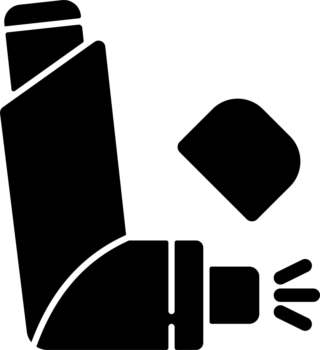 Medical treatment black glyph icons set on white space