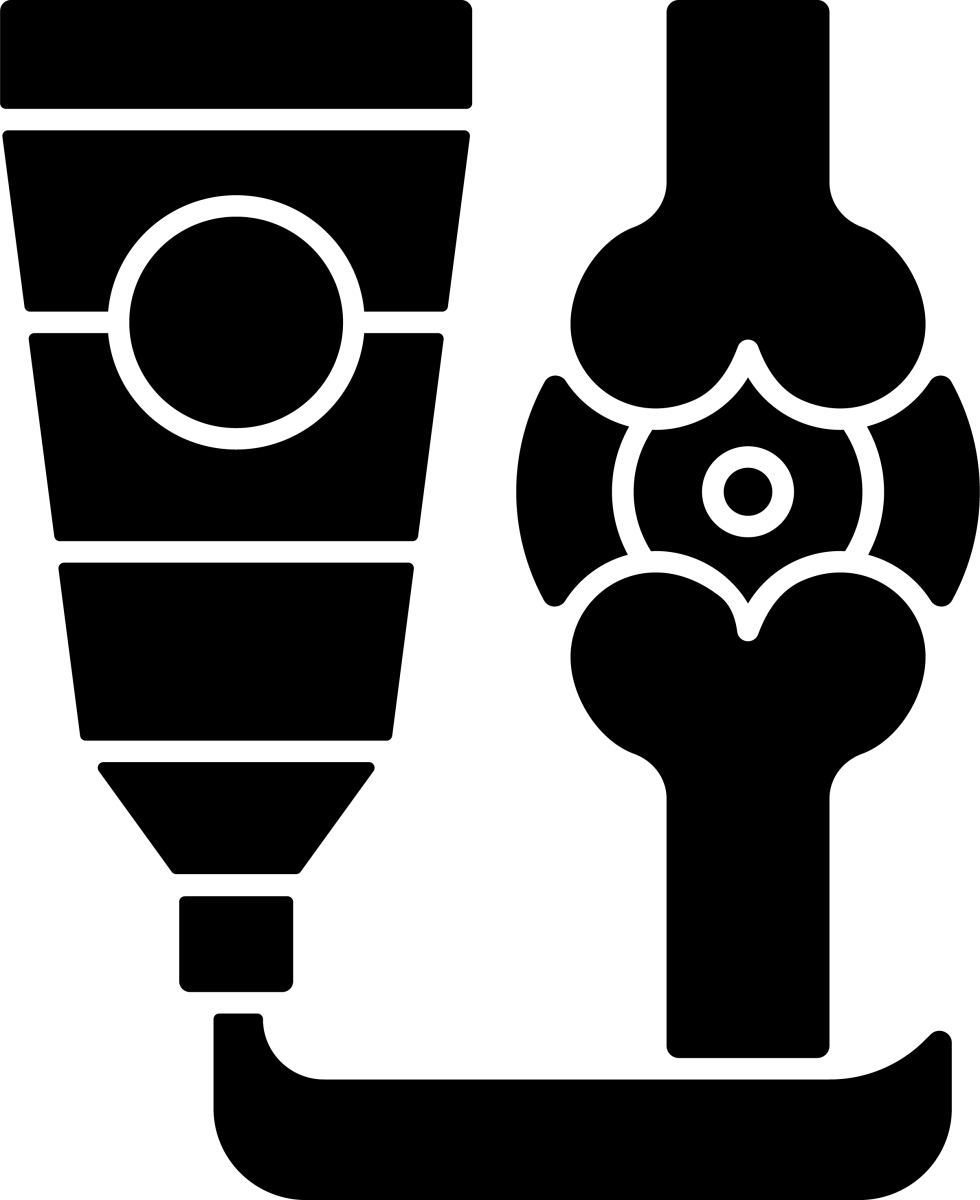 Medical treatment black glyph icons set on white space