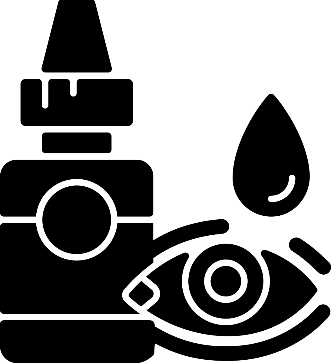 Medical treatment black glyph icons set on white space