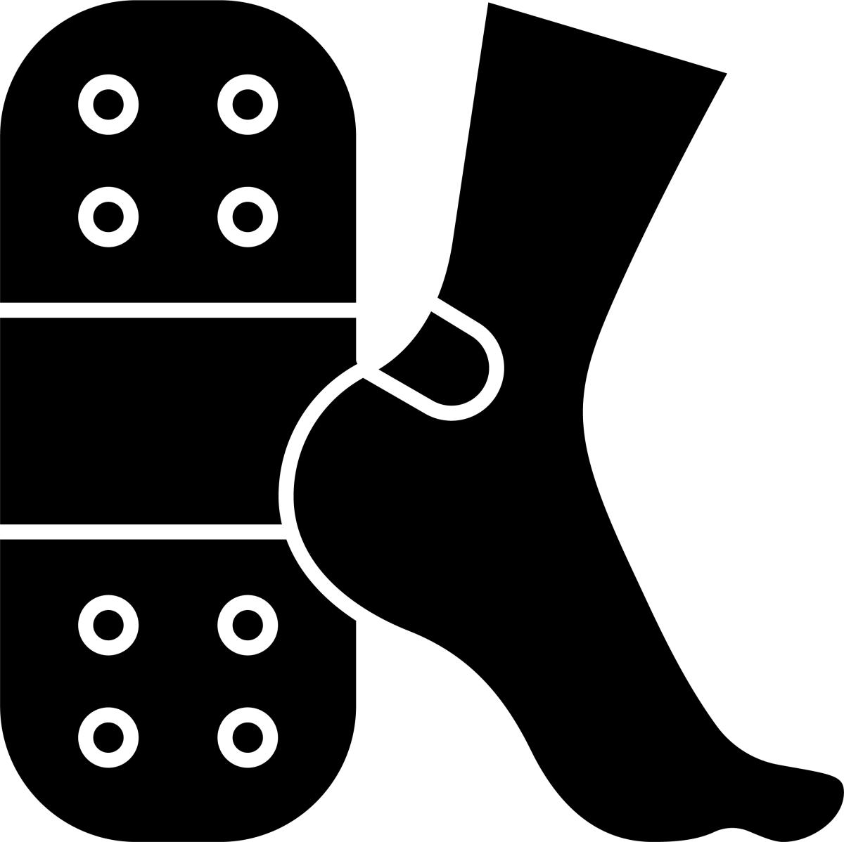 Medical treatment black glyph icons set on white space