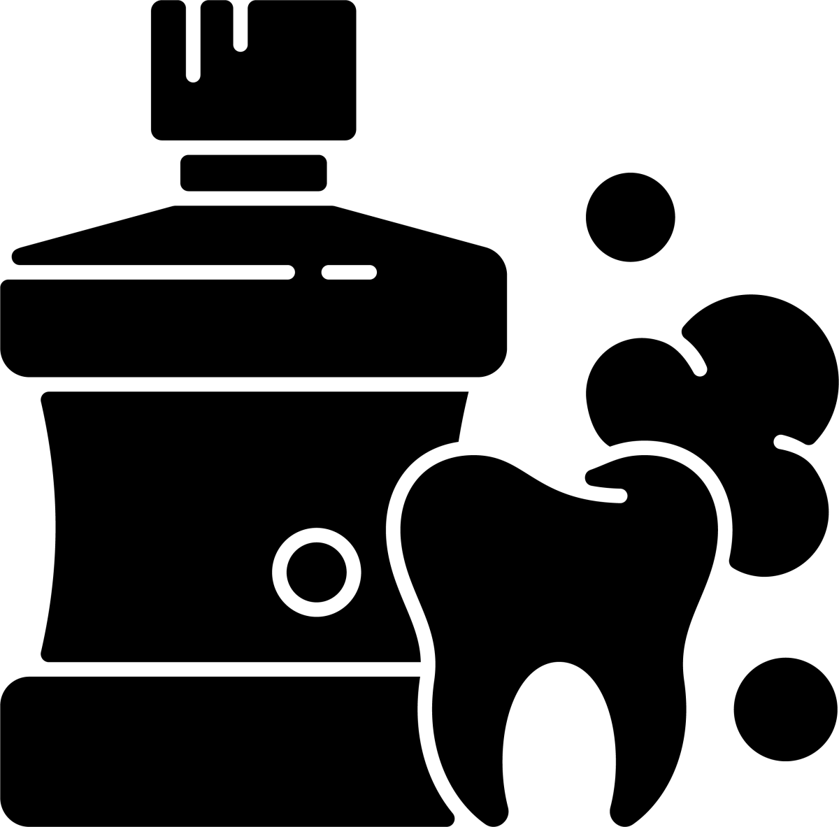Medical treatment black glyph icons set on white space