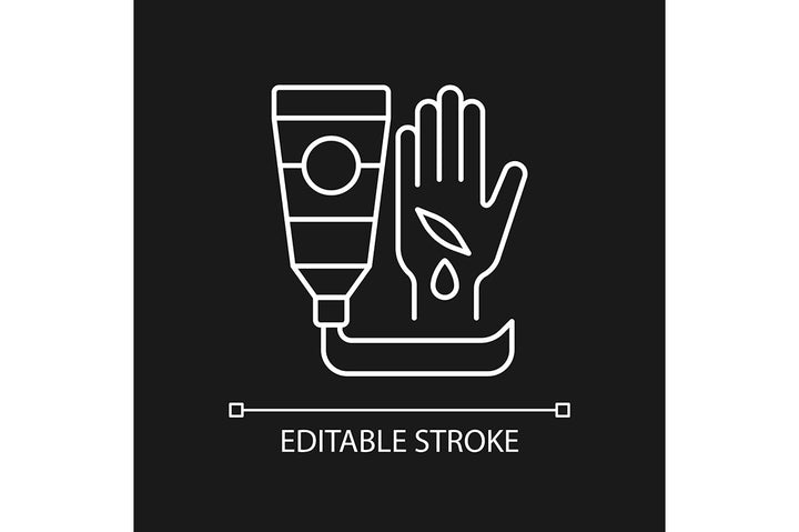 Medical treatment linear icons set for dark and light mode
