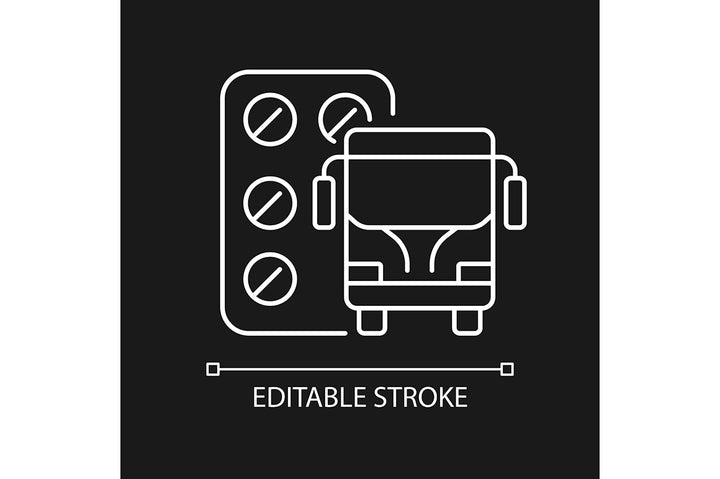 Medical treatment linear icons set for dark and light mode