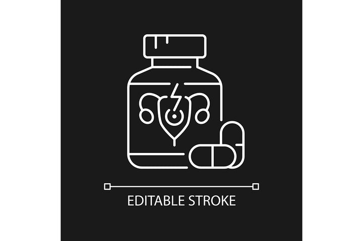 Medical treatment linear icons set for dark and light mode