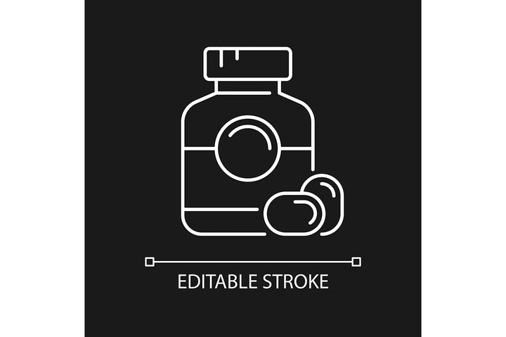 Medical treatment linear icons set for dark and light mode