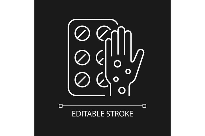 Medical treatment linear icons set for dark and light mode