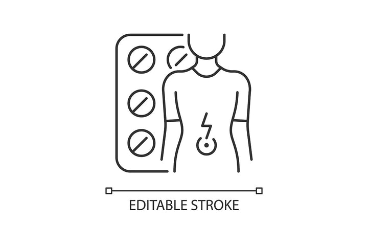 Medical treatment linear icons set for dark and light mode