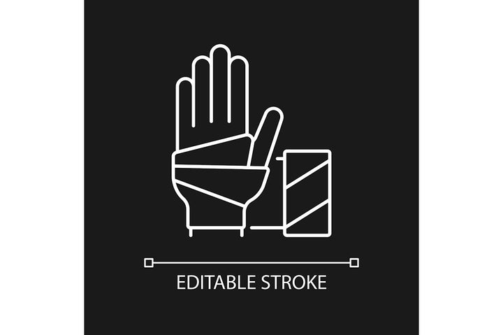 Medical treatment linear icons set for dark and light mode