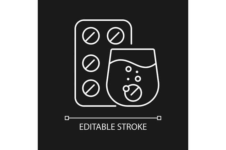 Medical treatment linear icons set for dark and light mode