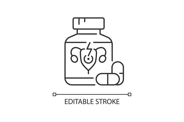 Medical treatment linear icons set for dark and light mode