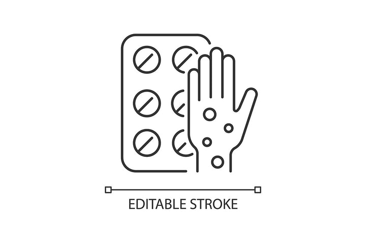 Medical treatment linear icons set for dark and light mode