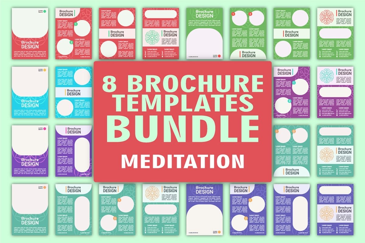 Meditation brochure template bundle