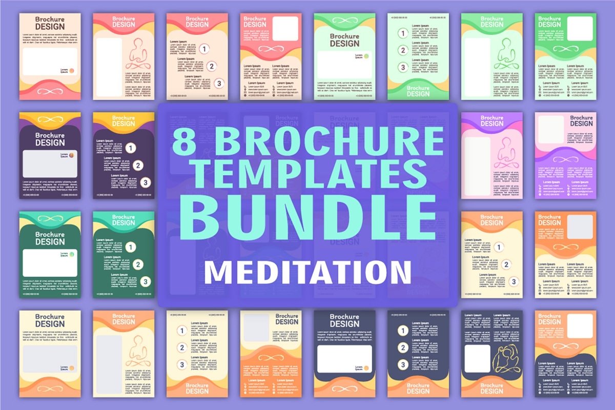 Meditation class brochure template set