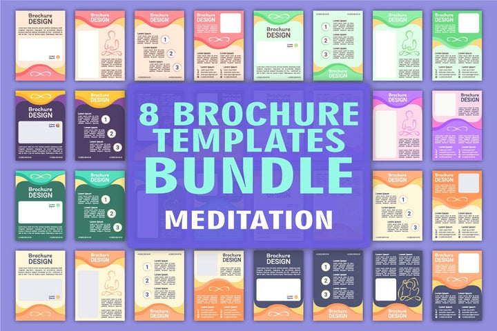 Meditation class brochure template set