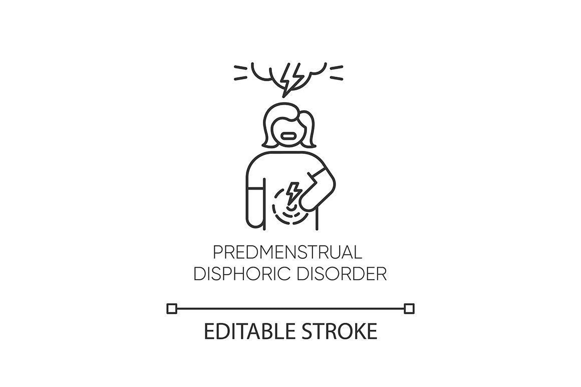 Mental disorder linear icons set