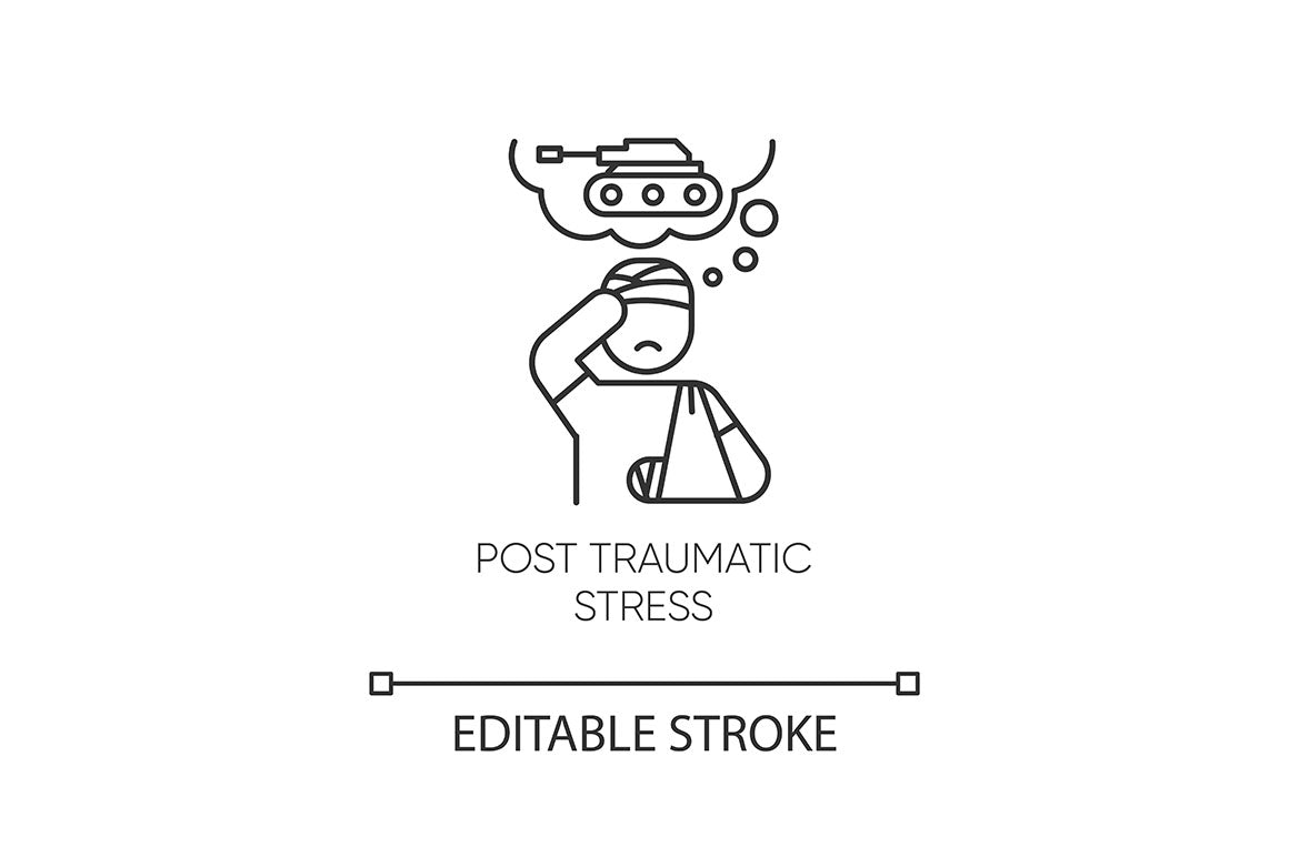 Mental disorder linear icons set