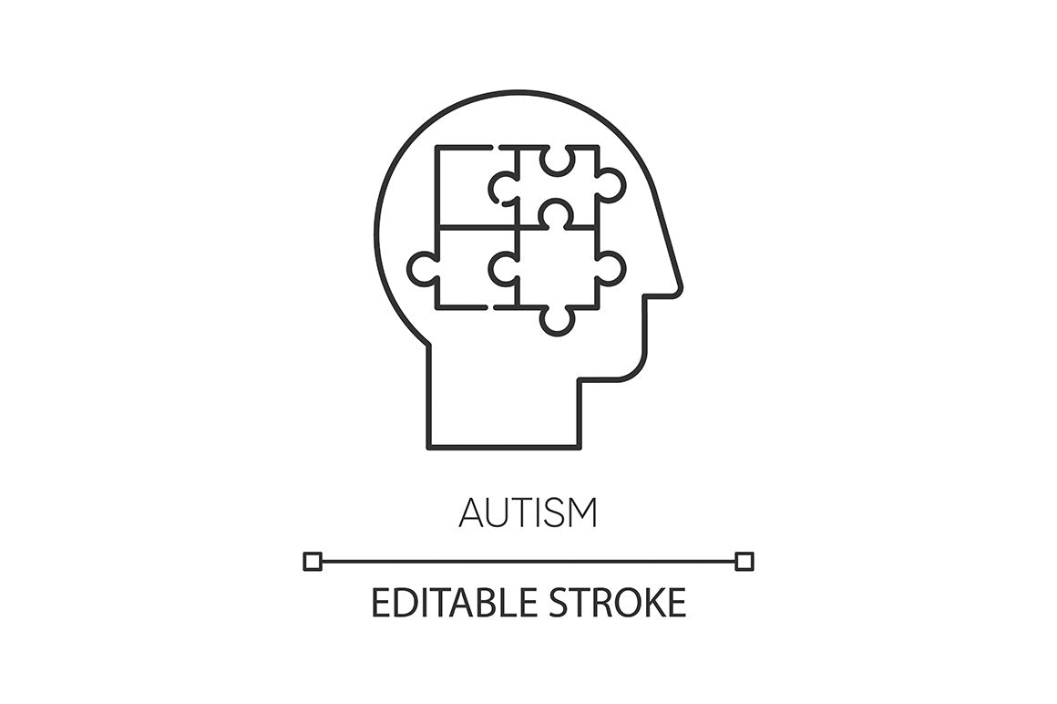Mental disorder linear icons set