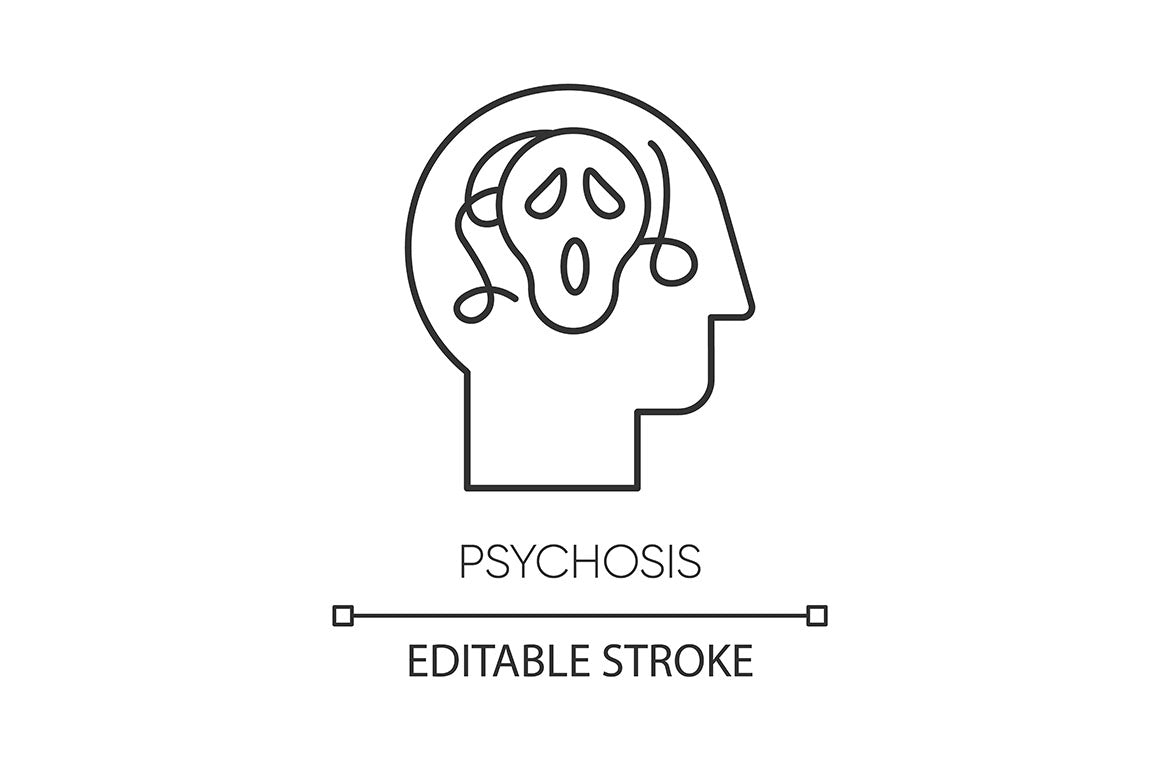 Mental disorder linear icons set