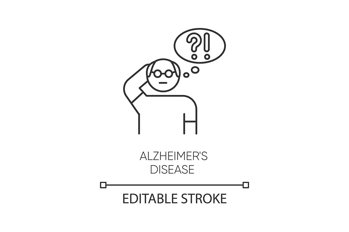 Mental disorder linear icons set