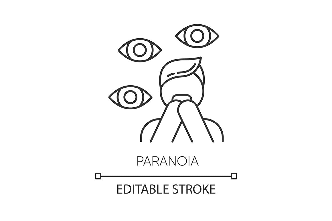 Mental disorder linear icons set