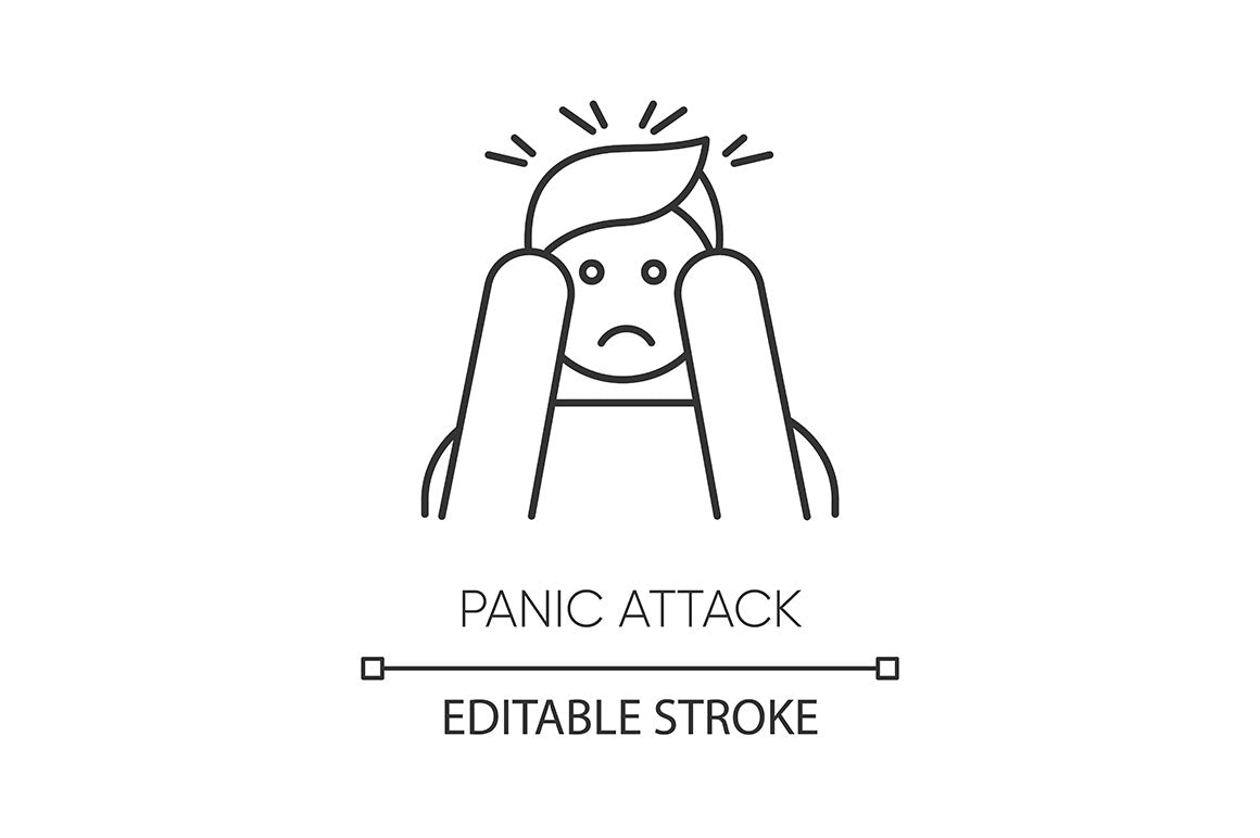 Mental disorder linear icons set