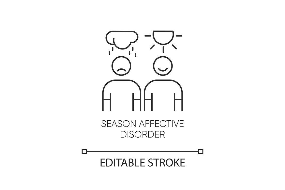 Mental disorder linear icons set