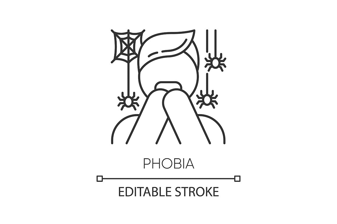 Mental disorder linear icons set