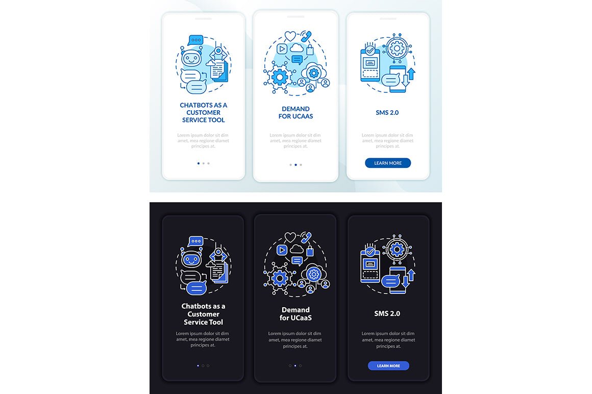 Messaging Software App Screens Bundle