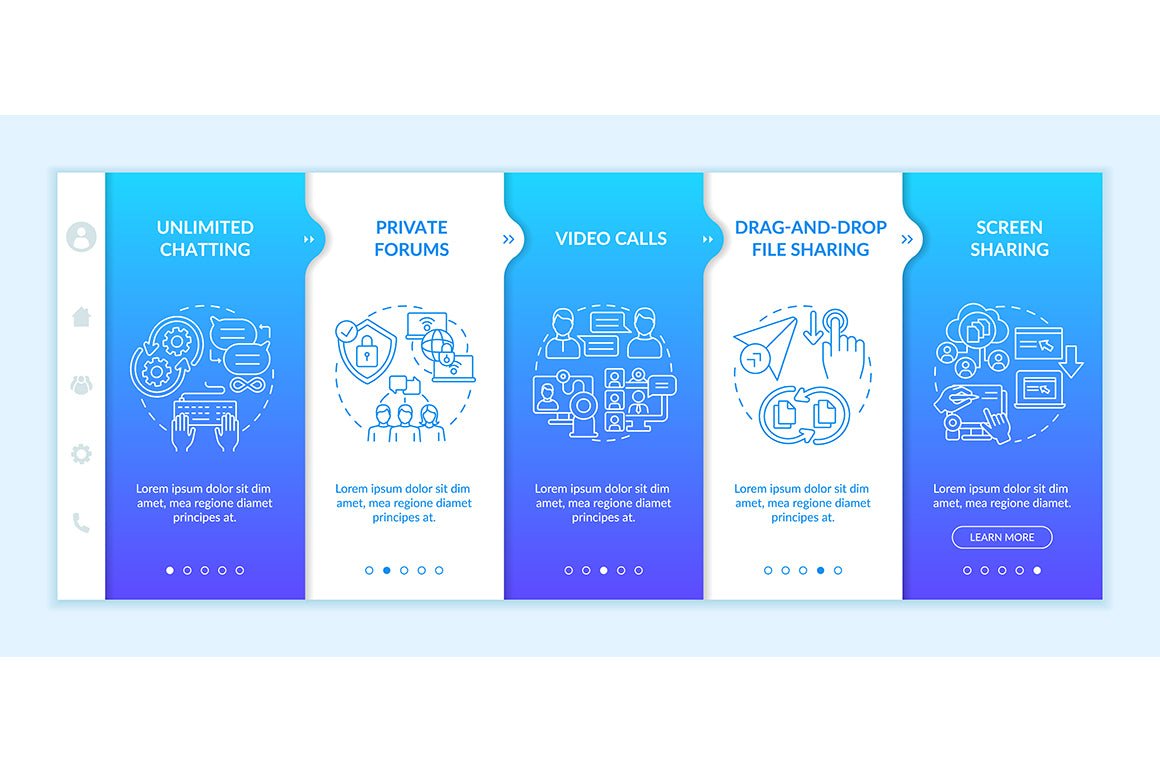 Messaging Software App Screens Bundle